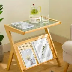 サイドテーブル シンプル 北欧 竹製 ベッドサイド かわいい インテリア