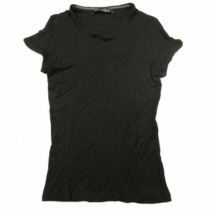 2008年 バレンシアガ BALENCIAGA ストレッチ クルーネック Tシャツ 半袖 タイト レーヨン 100％ プルオーバー カットソー 34 黒 ブラック