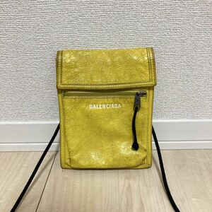 BALENCIAGA バレンシアガ エクスプローラー ショルダーバッグ 532298レザー イエロー