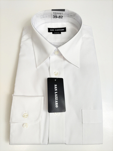 形態安定シャツ 白無地 Mサイズ 39-82 レギュラーカラー 長袖 ビジネス 冠婚葬祭 リクルート 新品 カッターシャツ 7SL011A-2