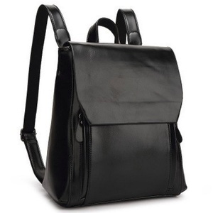 レザー革 リュック 通学 通勤 バッグ2ｗａｙ肩掛け鞄 (ブラック) 軽量 小型 PUレザー