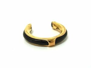 1円 HERMES エルメス リング 指輪 アクセサリー 約14号 ゴールド系×ブラック系 AW9984