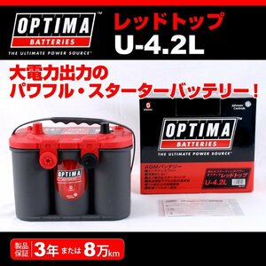 U-4.2L (8004-250) OPTIMA AGM バッテリー レッドトップ 50A 8004-250 送料無料 新品