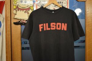 グッドプリントUSA製アメリカ製FILSONフィルソンロゴプリントTシャツMブラック黒アメカジワークアウトドアオールコットンh23667