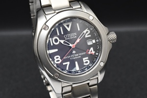 CITIZEN Eco-Drive Ref: B876-H25543 シチズン エコドライブ プロマスター チタン 黒文字盤