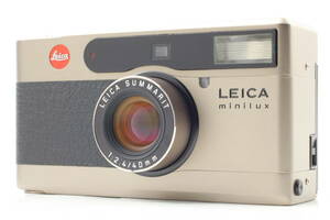 カ/LEICA◆動作品◆ミニルックス/ライカ/minilux/フィルムカメラ/シルバー/AF&MF/SUMMARIT/絞り1:2.4/f=40mm/内蔵フラッシュ★祭カ-e015★