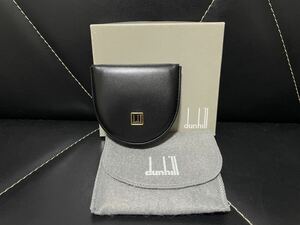 未使用 箱付き dunhill ダンヒル コインケース 小銭入れ 財布 馬蹄型 ロゴ金具 本革 レザー スペイン製 紳士 メンズ ブラック