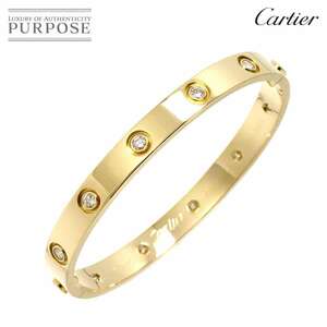 カルティエ Cartier ラブ ブレス フル ダイヤ 10P #16 K18 YG イエローゴールド 750 バングル Love Bracelet 90228845