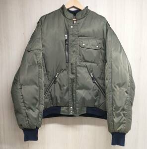 MONITALY × BEAMS モニタリー ビームス フライトジャケット ダウンジャケット ナイロン カーキカナダ製 小穴、変色有り 店舗受取可