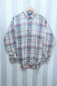 2-5944A/ラルフローレン 長袖BDチェックシャツ 香港製 RALPH LAUREN 送料200円 