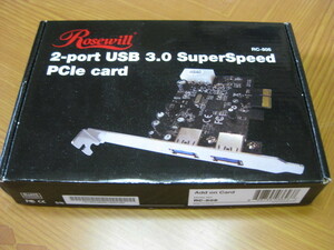 ☆　Rosewill　2PORT USB 3.0 PCIe CARD　SATA電源ケーブル付き