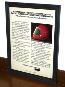 1977年 USA 洋書雑誌広告 額装品 AMF Harley Davidson Helmet ハーレーダビッドソン ヘルメット (A4size) / 検索用 店舗 ディスプレイ 看板