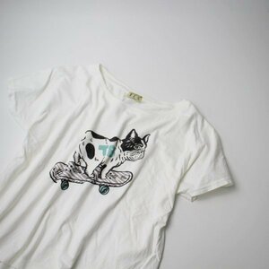 TES テス コットン プリントTシャツ XS/ホワイト トップス【2400013307864】