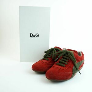 Dolce&Gabbana ドルチェ＆ガッバーナ 35.5 23.0~23.5 スニーカー イタリア製 スエード 赤 レッド 箱付き/MC3
