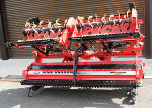 福井県発　引取限定！Niplo　ニプロ　WING　HARROW　WMD4400N　ウイングハロー リモコン・専用台車付き 油圧折りたたみ式 代掻きロータリー