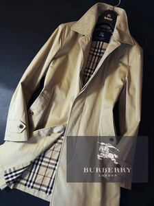 G26【神秘のシルクに包まれる】定価18万　超美品●BURBERRY LONDON●極上の手触り感●高級ステンカラーコート●メンズ バーバリーコート