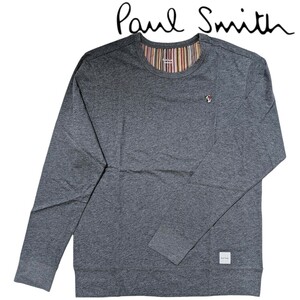 新品 ポールスミス Paul Smith 長袖Tシャツ L マルチストライプ ラビット チャコール杢 ロンT タグ付き クリスタル ラビット 刺繍