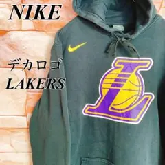 【入手困難】ナイキNIKE レイカーズ　スウェットパーカー　NBA 黒L 古着