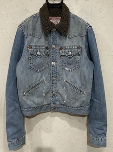 ＊トゥルーレリジョン TRUE RELIGION JIMMY SHERPA BIG T 裏ボア デニム ジャケット ジージャン M BJBD.C