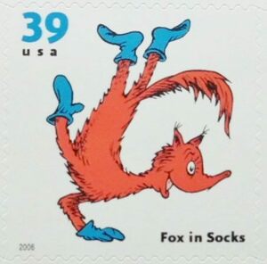 切手 Fox in Socksドクター・スース Dr. Seuss セオドア・スース・ガイゼル Theodor Seuss Geisel 米国 USA USPS 2006年 シール式