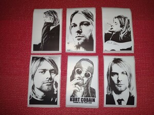 Nirvana Kurt Cobain ニルヴァーナ　カート・コバーン 全長8cm防水加工シール 6枚 