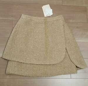 新品 サイズ1 FRAY I.D フレイアイディー 上品 台形 ミニスカート キャメル ベージュ 日本製 ウール デザインスカート/スナイデルにて購入