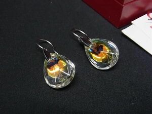 1円 ■極美品■ Baccarat バカラ プシデリック イリゼ クリスタルガラス×SV925 ピアス アクセサリー レディース オーロラ系 AW7987