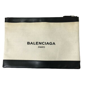 BALENCIAGA バレンシアガ クラッチバッグ セカンドバッグ ネイビークリップ L キャンバス 373840 AQ3BN 9260