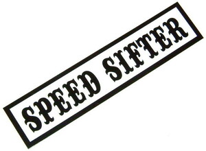 新品 アウトロー バイカー スラング ステッカー 「Speed Sifter」 (黒×白) スカルフライト ウェストライド ハーレーダビッドソン バイク　