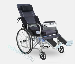新入荷★多機能 車椅子 老人用 高品質 横になりできる 折り畳み式 便器付き /調整背もたれ カート