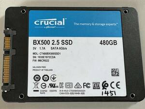 CRUCIAL　SSD 480GB【動作確認済み】1451