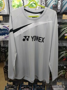 【16665Y（326）O】YONEX　ユニロングスリーブTシャツ　アイスグレー　Oサイズ 新品 未使用 タグ付 バドミントン　2023モデル　展示会限定