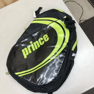 ⑧ Prince GM123 バッグ バックパック 黒 緑 中古 未使用 長期保管品 テニス tennis bag ラケット リュック