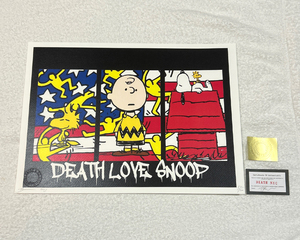 世界限定100枚 DEATH NYC スヌーピー SNOOPY チャーリーブラウン キースヘリング ポップアート アートポスター 現代アート KAWS Banksy