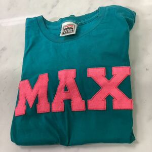 Tシャツ　「MAX」　PUNK DRUNKERS ターコイズブルー×ピンク　H-181