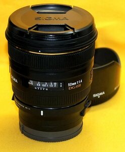 ★一発即決★α7シリーズに★SIGMA製 AF 50mm F1.4 EX DG HSM★9枚羽根の円形絞り★つるつる＆SN8ケタ★MC-11/EFでEマウント対応