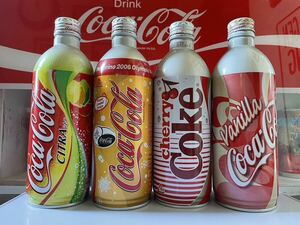 ★Coca-Cola Coke コカ・コーラ500mlアルミボトル空缶4種類　シトラス、トリノオリンピック、チェリー、バニラ