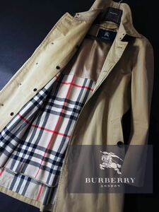 L43【最高峰ラグジュアリー】定価18万●BURBERRY LONDON●メゾンな品格●高級コットンステンカラーコート バーバリーコート メンズ