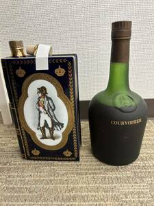 未開栓 CAMUS カミュ NAPOLEON ナポレオン ブック 陶器ボトル COURVOISIER クルボアジェ ラベル無し ブランデー 古酒 