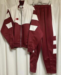 SPORTS YACHT スポーツヨット 学校ジャージ 上下セット Lサイズ 裾ストレート エンジ×白 学校指定