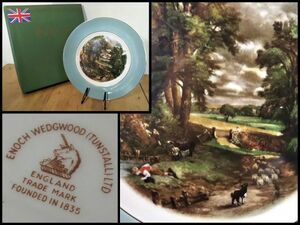 Enoch Wedgwood エノク ウェッジウッド 英国 ヴィンテージ 牧童 羊 犬 風景 画 大 皿 プレート 飾り皿 時代 アンティーク 洋食器 珍 品