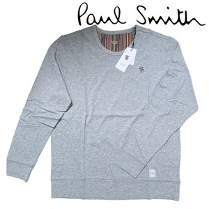 新品 ポールスミス Paul Smith 長袖Tシャツ LL マルチストライプ ラビット グレー杢 ロンT タグ付き クリスタル ラビット ウサギ 刺繍 