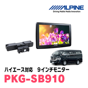 ハイエース(H25/12～現在)用　アルパイン / PKG-SB910　9インチ・ヘッドレスト取付け型リアビジョンモニター