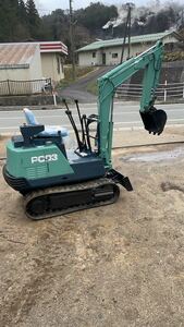 コマツ KOMATSU ミニユンボ 油圧式パワーショベル PC03 動作品■直接引き取り可能■島根県から発送■