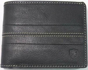 二つ折財布　moustache　ムスタッシュ　本革　DBR-5403 ブラック