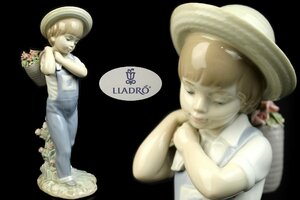LLADRO リヤドロ フィギュリン『かごいっぱいのバラ』陶器人形 資産家所有品 【17T15】