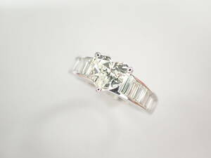 1/美品 Pt900 ハートダイヤ1.008ct(K-VS2) リング 指輪