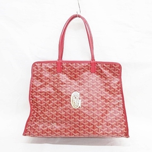 美品 GOYARD ゴヤール アーディPM トートバッグ ショルダーバッグ ヘリンボーン 肩掛け PVC レザー レッド 赤 レディース メンズ 23040702