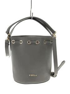 FURLA◆ショルダーバッグ/フェイクレザー/GRY