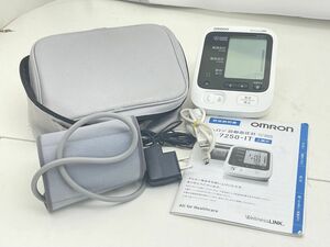 Y343-N35-1642 omron オムロン 自動血圧計 HEM-7250-IT ケース 説明書付 ACアダプター 現状品②
